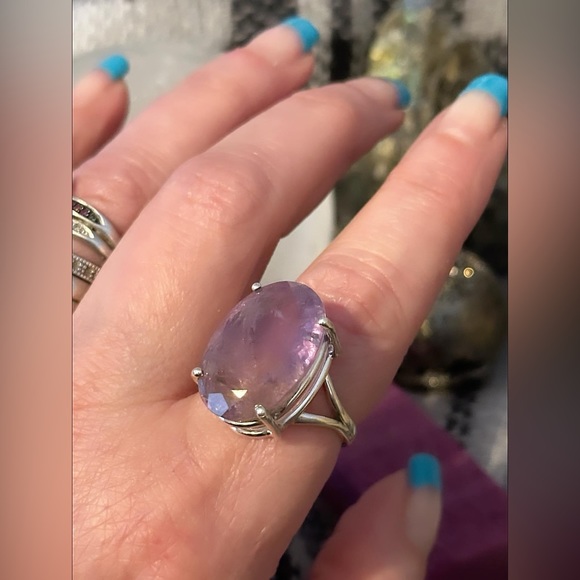 Amethyst citrine stunning sterling silver ring - Picture 13 of 14